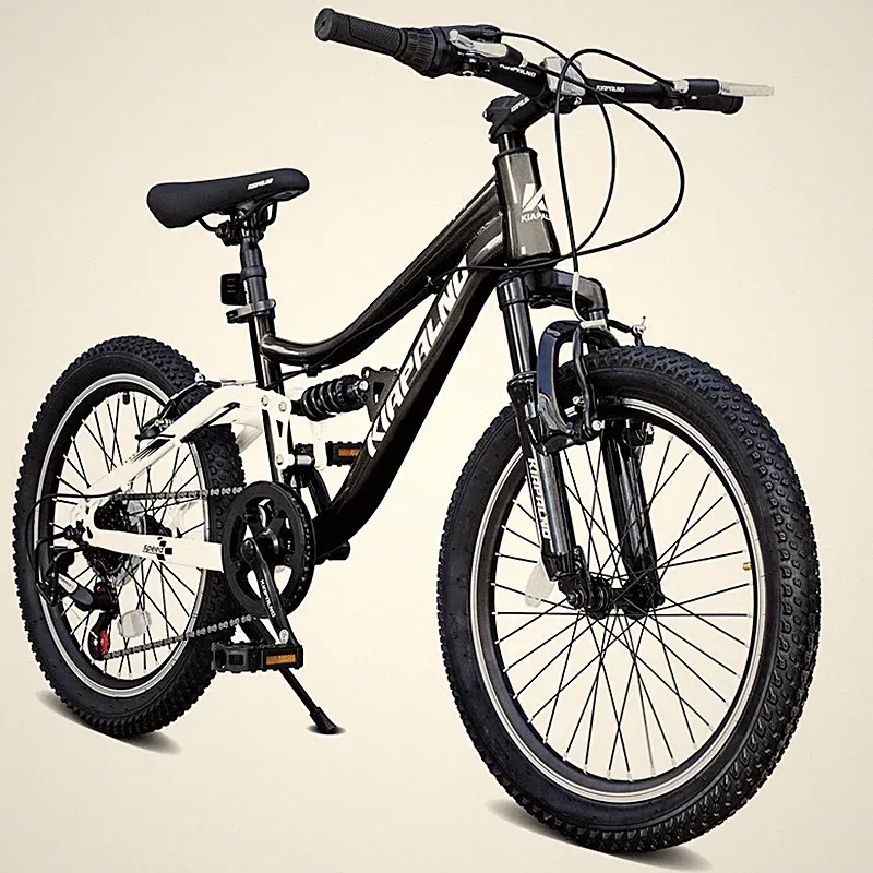 20" Mountain Bike 7-Speed Dual-Suspension Twist Shifting Kids Mountain Bicycle
