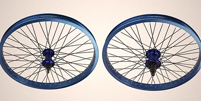 20"x2.125 BMX BIKE ALLOY Front OR 9T Cog Rear Wheel 48 Spoke Sealed Bearing Blue
