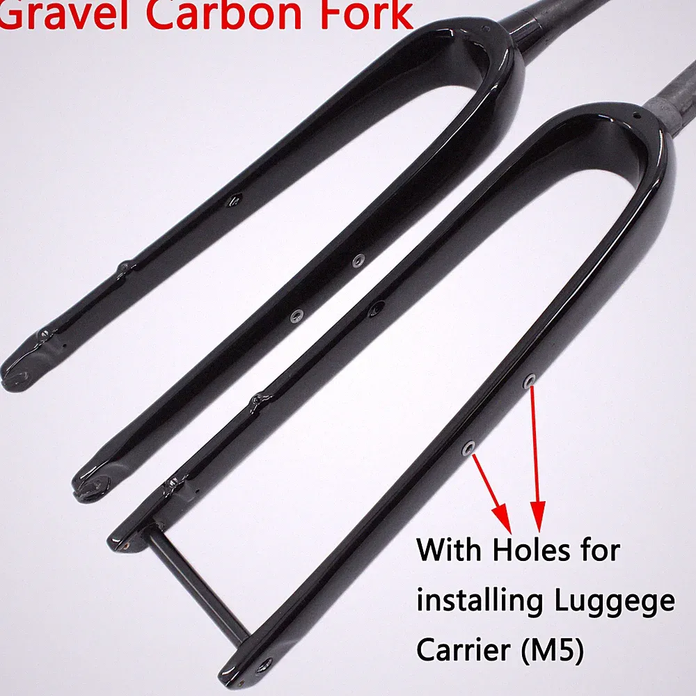 700C Gravel Road Bike Carbon Fiber Cyclocross Bicycle Flat Disc Brake Front Fork