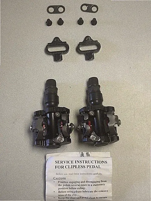 ATB Road Gravel SPD Style Clipless Pedals PAIR 9/16 with Cleats and Hardware