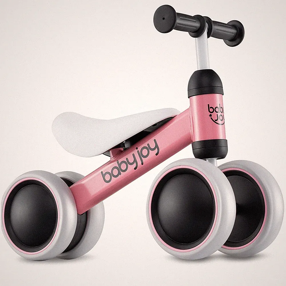 Baby Joy Baby Balance Bike 4 Wheels Walker No-Pedal Toddler Gift Toys Rides Pink