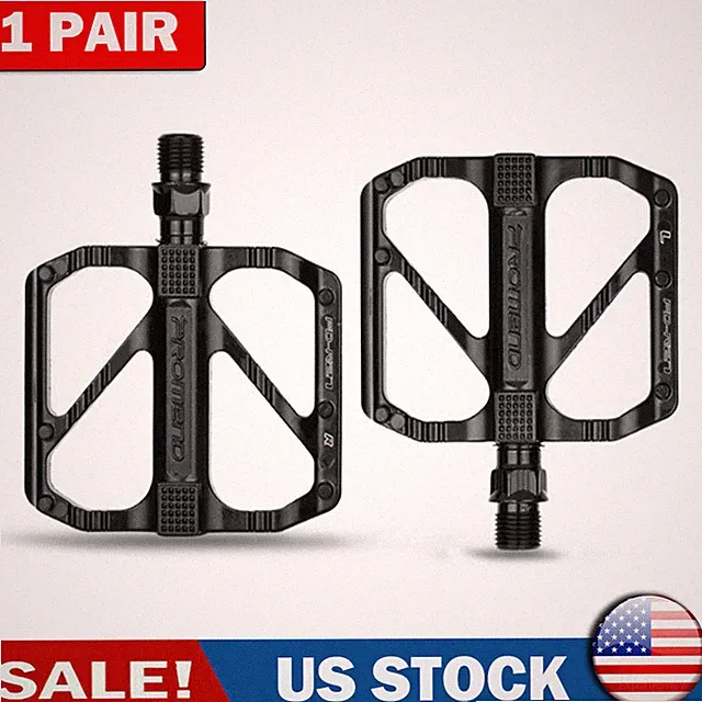 Bike Bicycle Pedals Alu 9/16" Non-Slip Sealed Bearing Bike Cycling Flat Pedals
