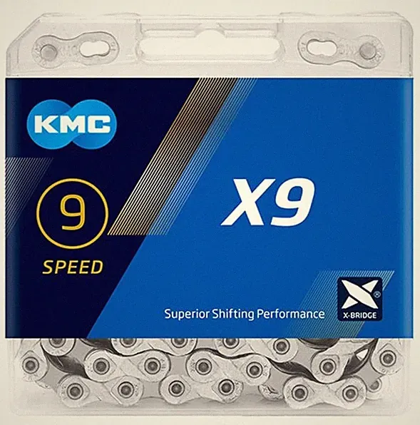 Bike Chain X9 KMC 9-Speed Bike Chain Mountain Bike/Road/Gravel For Shimano SRAM