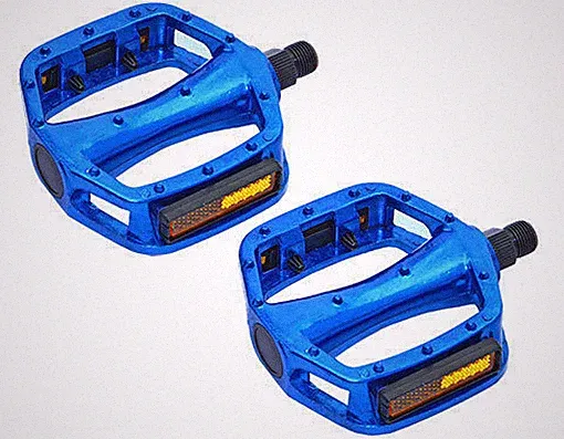 Blue Platform Bike Pedals 9/16" Fixed Gear Track BMX MTB Cruiser Fixie Bicycle