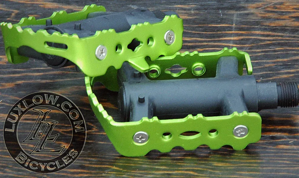 Green LoDo2 FiXiE RoadBike PEDALS 9/16" Vintage Fixed Gear Track Cruiser Bicycle