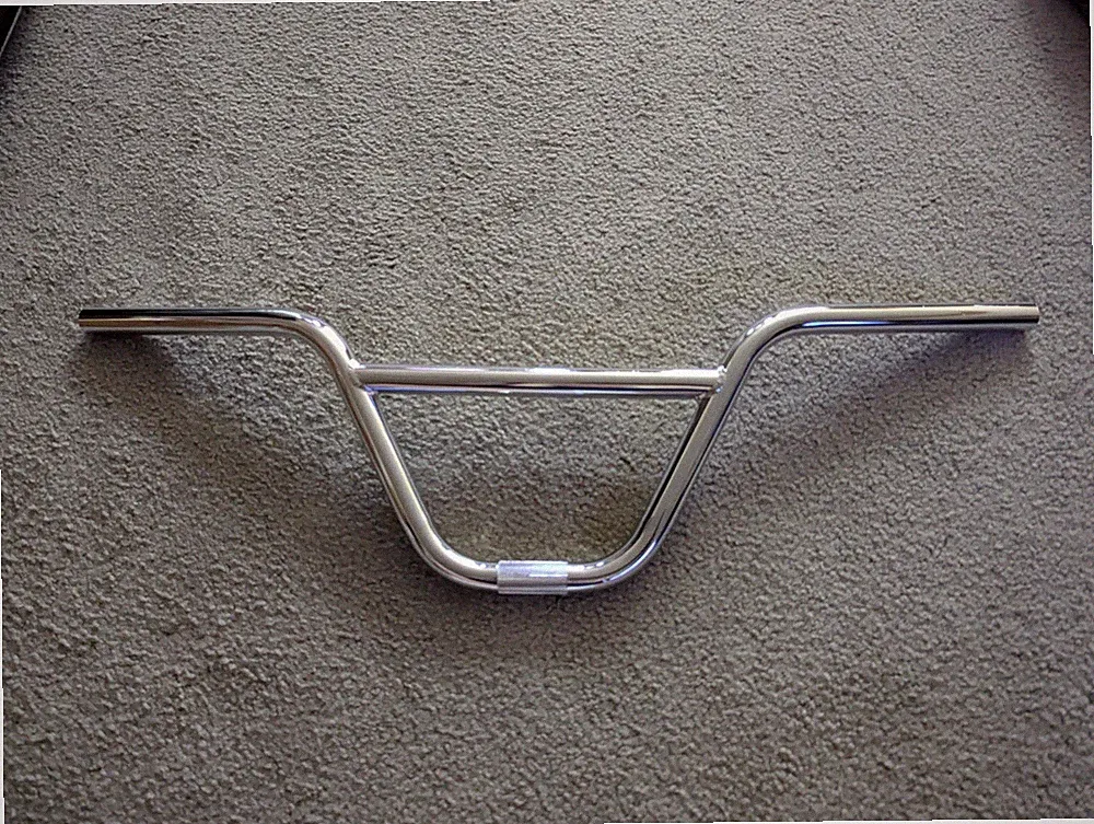 MX FREE STYLE BMX BICYCLE HANDLEBARS OLD SCHOOL STYLE, 22.2 CHROME ,9" RISE