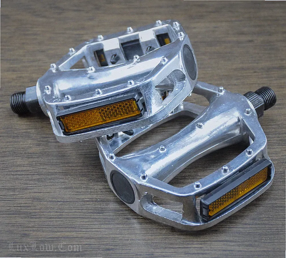 Silver Platform Bike Pedals 9/16" Fixed Gear Track BMX MTB Cruiser Fixie Bicycle