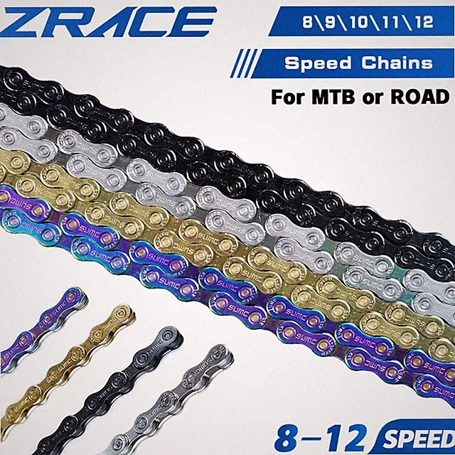 ZRACE Bike Chain 8 9 10 11 12 Speed MTB Road Bicycle Chain 114-126 Links